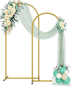 Metal Arch Backdrop Stand 2 Set (6FT/5FT), Gold Wedding Arch Frame by Unknown