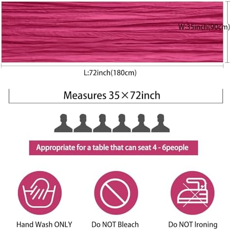 35x72 Inch Hot Pink Cheesecloth Table Runner Bachelorette Party Decor - Image 2