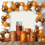HunnmingRe 5 Pcs Fall Thanksgiving Cylinder Pedestal Stand Covers for Party - Image 5