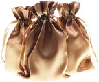 50 Pack 6" x 9" Old Gold Satin Gift Bags with Drawstring, Large Gift Pouches, Wedding Favor Bags for Baby Shower Birthday Party Small Business by Knitial