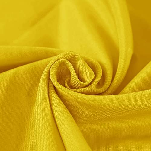 Fokitut 2 Pack Waterproof Round Tablecloth, 120 Inch, Stain Resistant and Wrinkle Polyester Table Cloth, Fabric Table Cover for Kitchen Dining, Wedding, Party, Holiday Dinner-Yellow - Image 4