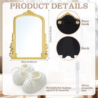 Yookeer 3 Pcs Pregnancy Announcement Set, Gold Mirror White Knit Booties - Image 2