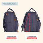 BabbleRoo Extra Large Diaper Bag Backpack, Expandable Baby Bag with Up to 50% More Capacity - Travel Essentials Baby Bag Tote with Changing Pad, Stroller Straps & Pacifier Case - Unisex, Denim Blue - Image 3