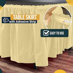 Exquisite Light Yellow Table Skirt 12 Pack - Disposable Plastic Table Skirts for Rectangle Tables 6ft 8ft & Round Tables - 29in x 14ft Self-Adhesive Strip - Birthday Wedding Gender Reveal Decor - Image 3