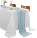 30 Pack Light Blue Cheesecloth Table Runner 9FT Rustic Sheer Table Runners 17x108 Inch Gauze Boho Runner for Wedding Bridal Baby Shower Birthday Party Table Decorations by Cupuamon