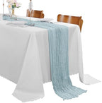 30 Pack Light Blue Cheesecloth Table Runner 9FT Rustic Sheer Table Runners 17x108 Inch Gauze Boho Runner for Wedding Bridal Baby Shower Birthday Party Table Decorations by Cupuamon