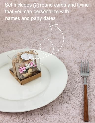 50 Pcs Wooden Tea Candle Holders, Girl Baptism Gift,Baby Birthday Party Favors,Adult Baptism, Gender Reveal Guest Favors with Personalized Tags. (pink-50) - Image 5