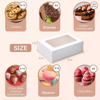 30 Pack 9x6x3in Cookie Boxes with Window, Bakery Boxes for Treats, Desserts - Image 2