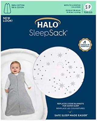 HALO SleepSack, 100% Cotton Wearable Blanket, Swaddle Transition Sleeping Bag, TOG 0.5 - Image 4