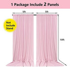Pink Backdrop Curtain for Parties Rod Pocket Pink Curtains Photography Backdrop Drapes Privacy Fabric Decoration for Birthday Party Wedding Baby Shower Home Decor, 5ft x 10ft, 2 Panels - Image 2