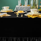 GLORY SEASON Velvet Tablecloth Luxurious Solid Rectangle Table Cloth,Oblong Retro Farmhouse Ruffle Tablecloths Washable Table Cover for Party Wedding Baby Shower Kitchen Dinning Tabletop Decoration - Image 7