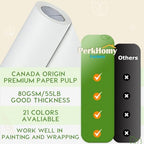 PerkHomy 36" x 2,400" (200') White Kraft Paper Roll for Craft Bulletin Board Paper Art Table Covering Crafting Gift Wrapping Bouquet Packing Parcel 80GSM 55LB (White, 36" x 200') - Image 3