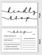 50 Blank RSVP Postcards Classy Script Style Print 4"X6" Response Cards,RSVP Reply Card for Wedding,Bridal Shower,Baby Shower - Image 3