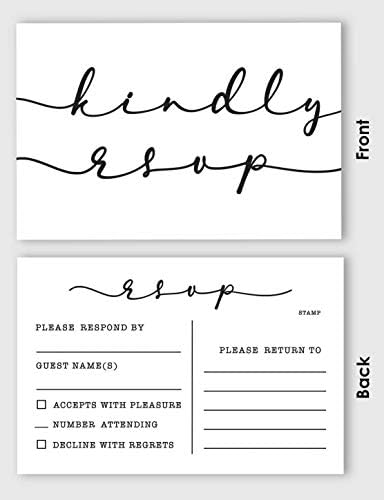 50 Blank RSVP Postcards Classy Script Style Print 4"X6" Response Cards,RSVP Reply Card for Wedding,Bridal Shower,Baby Shower - Image 3
