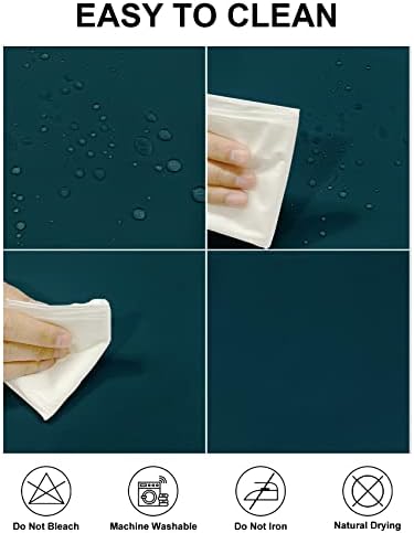 Fokitut 2 Pack Waterproof Round Tablecloth, 120 Inch, Stain Resistant and Wrinkle Polyester Table Cloth, Fabric Table Cover for Kitchen Dining, Wedding, Party, Holiday Dinner-Peacock Blue - Image 2