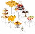 Geelin 8 Pack Acrylic Buffet Display Risers for Food Jewelry,Clear,Flat by Geelin