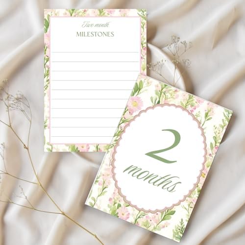 Personalized Baby Milestone Cards – 13 Printed Two Sided Cards with Welcome Card, Monthly Baby Milestones 1–12 Months, First Year Baby Keepsake - Image 5