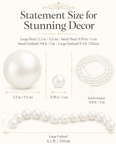 Wedding Pearl Bead Garland Set, White Pearl Garland - Image 2