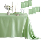6 Pack Square Satin Table Cover, 52 x 52 Inches, Sage Green by Counfeisly