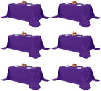 Fitable 6 Pack Purple Tablecloths 90x156 Inch for 8 Foot Rectangle Tables by Fitable