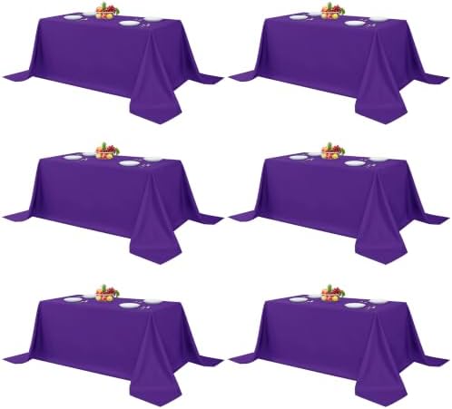 Fitable 6 Pack Purple Tablecloths 90x156 Inch for 8 Foot Rectangle Tables by Fitable