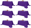 Fitable 6 Pack Purple Tablecloths 90x132 Inch for 6 Foot Rectangle Tables by Fitable