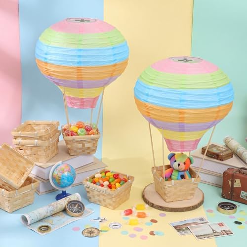 Meooeck 8 Sets Multicolor Hot Air Balloon Table Centerpieces Decor - Image 2