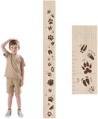 Personalized Kid Height Wall Chart,Animal Footprints Kids Height Wall Chart,Height Measurement Children,Height Growth Chart,Fun Nursery Decor Thoughtful Birthday Gift Boys Girls by Chgcuofce