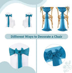 MDS Pack of 125 Chiffon Chair Sashes for Wedding & Event Décor - Dark Teal - Image 4