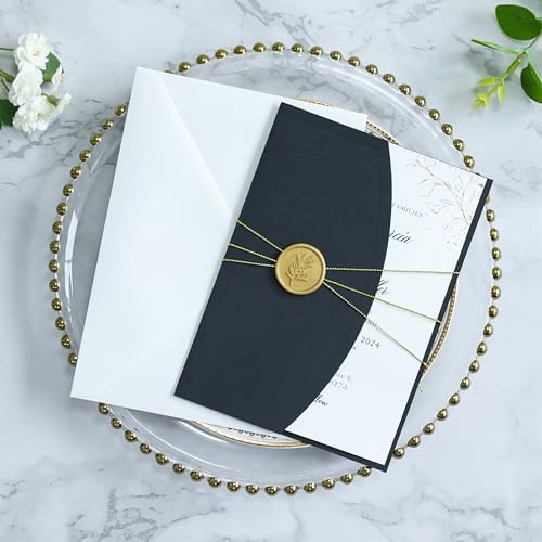 ponatia Black 5x7 Wedding Invitation Envelopes Sleeves - Image 2