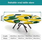 Joyful Lemon Print Oval Tablecloths Wipeable Spillproof Elastic for Event Wedding Banquet & Parties Fits for 52" x 70" Oval Table - Image 4