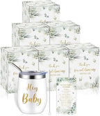 Hoolerry 6 Set Baby Shower Cups, 12oz Stainless Steel Tumbler, Greenery by Hoolerry