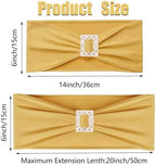 Spandex Gold Chair Sashes Bows 50 PCS Stretch Chair Cover Band - Image 2
