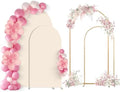 SuuWoee Wedding Arch Backdrop Stand Set of 2 With Beige Cover (7.2FT+6FT) by SuuWoee
