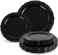 Tinybee 60PCS Black Plastic Plates - Heavy Duty Black Disposable Plates by Tinybee
