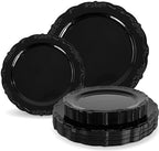 Tinybee 60PCS Black Plastic Plates - Heavy Duty Black Disposable Plates by Tinybee
