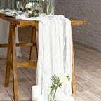 12 Pack Cheesecloth Table Runner, Runner Gauze Boho Wedding Decor Romantic Table Runner for Wedding Birthday Party(35" x 118") (White) - Image 4