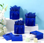 Qilery 50 Pcs Wedding Paper Gift Bags Bulk with Tissue Paper Small Gift Bags with Handle and Tags for Birthday Wedding 4th of July Party Business(Dark Blue,4.7 x 2.4 x 3.9'') - Image 4