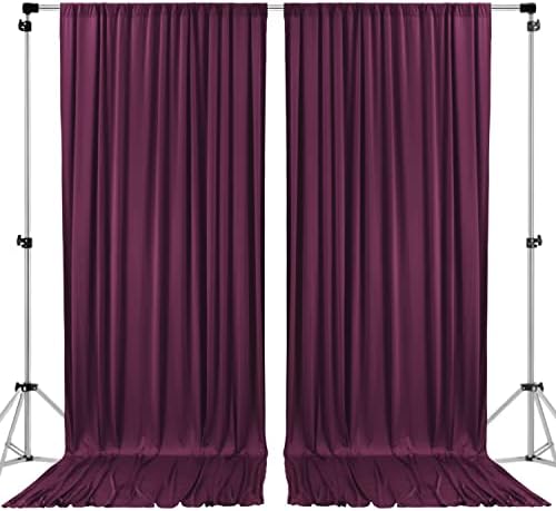 AK TRADING CO. 10 feet x 8 feet IFR Polyester Backdrop Drapes Curtains Panels with Rod Pockets - Wedding Ceremony Party Home Window Decorations - Eggplant Purple by Fabrics%7CEventDecor%7CCrafts%7CUpholsteryFoam