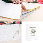 Andaz Press Personalized Baby Shower Guestbook with Gold Accents, Mauve Floral Foliage Wreath Custom, White Guest Sign in Registry 120 Pages 8.5 X 8.5 Memories Book for DIY, Scrapbook, Photo Album - Image 5