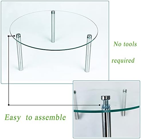 3 Pcs Round Tempered Glass Cake Stands Set 8 10 13 Inch Cupcake Holder - Image 3