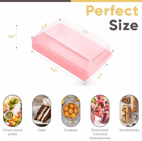 50 Pack 7x5in Charcuterie Board Boxes with Clear Lids, Paper Containers - Image 2