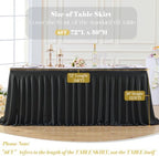 2 Panels Black Desk Skirt for Teacher Desk 6ft Table Skirts for Rectangle Tables 6ft Spandex Curtain Table Skirt for Classroom Ruffle Fabric Tablecloth for Party Wedding Baby Shower Decorations - Image 7