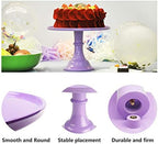 Round Cake Stand, 11 Inch, Black, Melamine, Dessert Cupcake Display Tray for Wedding, Birthday, Party, Baby Shower, Christmas (Purple) - Image 4