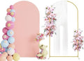 Arch Backdrop Stand and Cover Set, 7.2ft Arch Stand with Pale Pink Cover by Putros