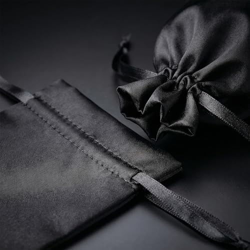 50 Pack 6" x 9" Black Satin Gift Bags with Drawstring, Large Gift Pouches, Wedding Favor Bags for Baby Shower Birthday Party Small Business - Image 5