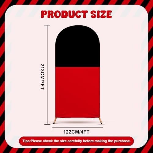 7 x 4 Ft Cartoon Mouse Birthday Backdrop Red Black Cartoon Arch Cover - Image 2