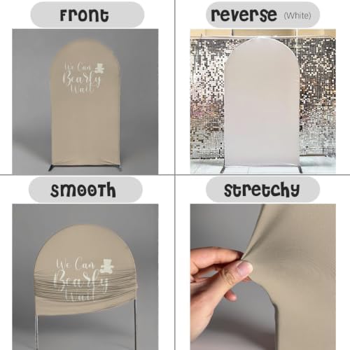 We Can Bearly Wait Brown Arch Cover for Baby Shower Party Decor,Elastic Spandex (G2360X,4.6x8ft (140x240cm)) - Image 4