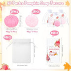 Liliful 50 Sets Pumpkin Soap Baby Shower Favors with Cards and Bags, Pink - Image 2