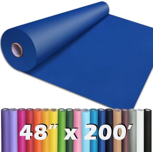 PerkHomy 48" x 2,400" (200') Blue Kraft Paper Roll for Craft Bulletin Board Paper Art Table Covering Crafting Gift Wrapping Bouquet Packing Parcel 80GSM 55LB (Blue, 48" x 200') by PerkHomy